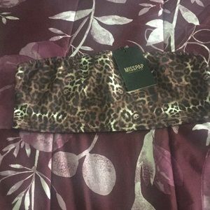 Leopard Print Bandeau Crop Top